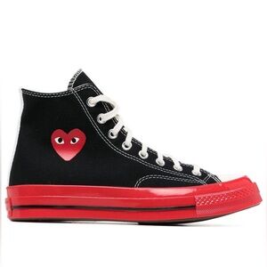 Comme des Garcons PLAY x Converse high top with heart and red sole RARE HTF